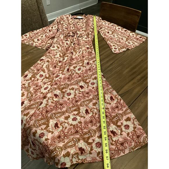 anthropologie MISA Los Angeles Gia Maxi Dress Bohemian floral chifffon  Size xl - Picture 5 of 7